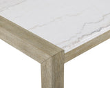 Hazel White/Natural Genuine Marble Top Dining Table - Ornate Home