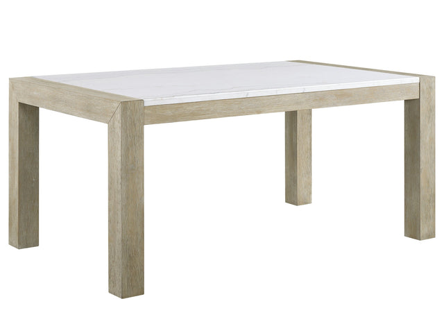 Hazel White/Natural Genuine Marble Top Dining Table - Ornate Home