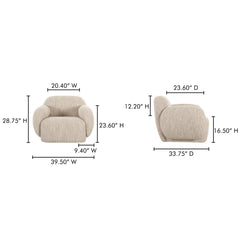 Hazel Off White Lounge Chair - Ornate Home
