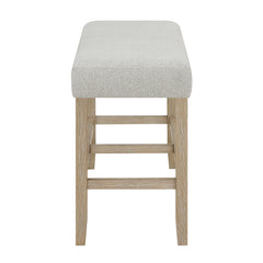 Hazel Weathered Oak/White/Neutral Genuine Marble Counter Height Dining Set - Ornate Home