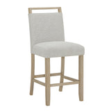 Hazel Weathered Oak/White/Neutral Genuine Marble Counter Height Dining Set - Ornate Home