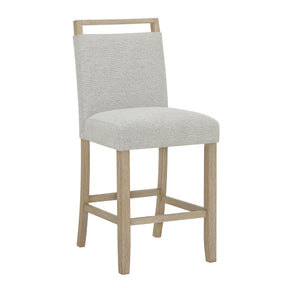 Hazel Weathered Oak/White/Neutral Genuine Marble Counter Height Dining Set - Ornate Home