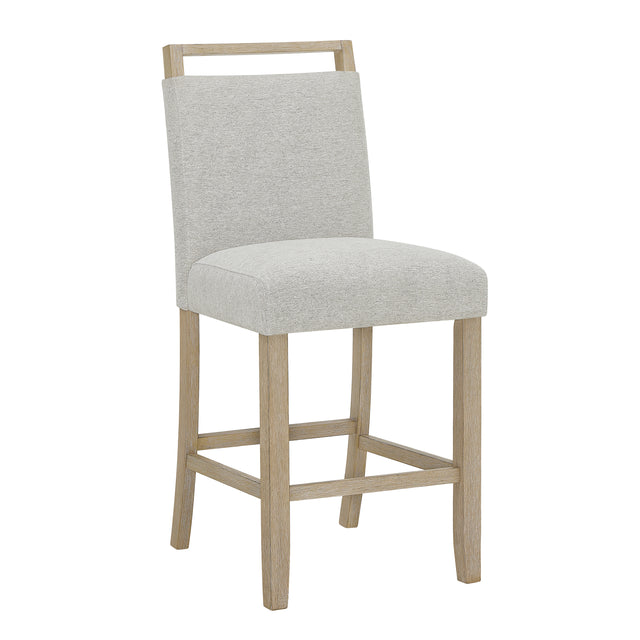 Hazel Weathered Oak/White/Neutral Genuine Marble Counter Height Dining Set - Ornate Home