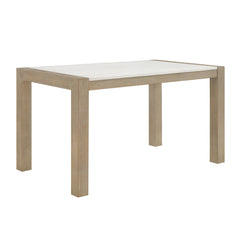 Hazel Weathered Oak/White/Neutral Genuine Marble Counter Height Dining Set - Ornate Home