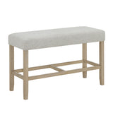 Hazel Weathered Oak/Neutral Counter Height Bench - Ornate Home