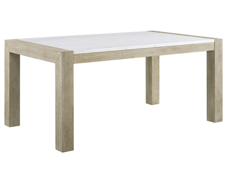 Hazel White/Natural Genuine Marble Top Dining Table - Ornate Home