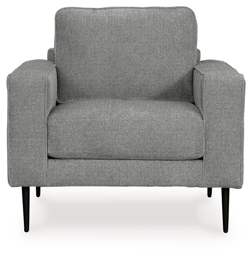 Hazela Charcoal Chair and Ottoman (Online Special Price) - Ornate Home