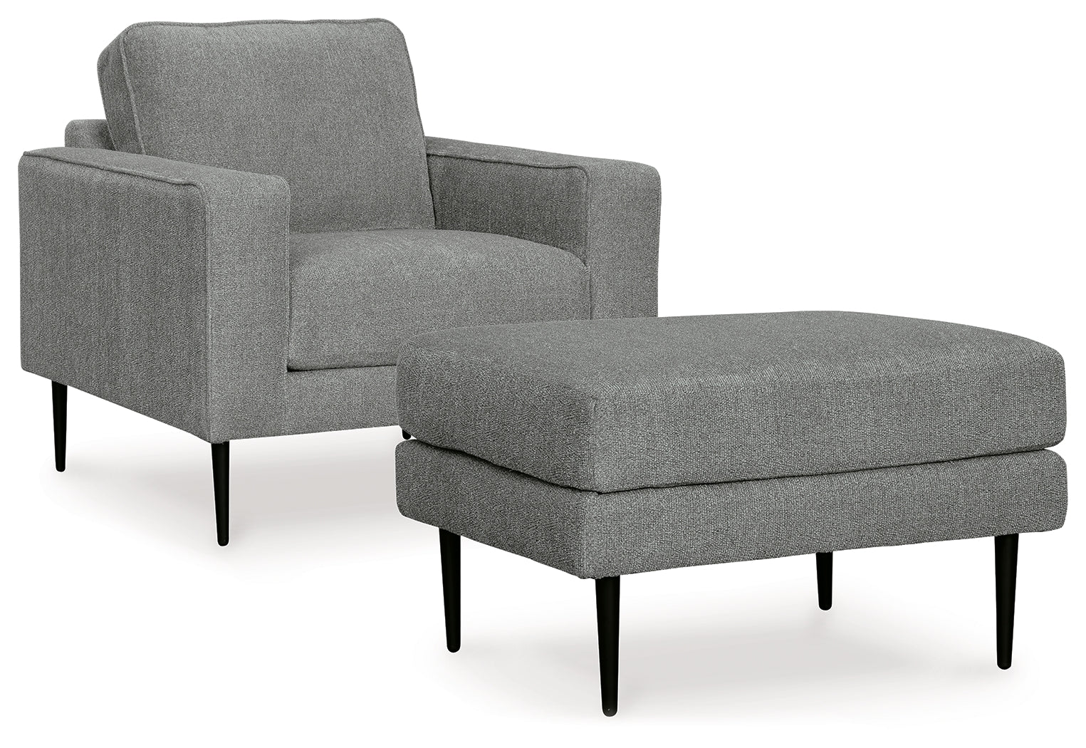 Hazela Charcoal Chair and Ottoman (Online Special Price) - Ornate Home
