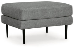 Hazela Charcoal Chair and Ottoman - Ornate Home