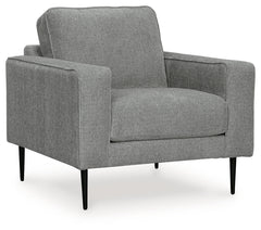 Hazela Charcoal Chair and Ottoman - Ornate Home