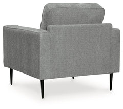 Hazela Charcoal Chair and Ottoman - Ornate Home