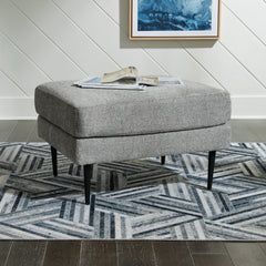 Hazela Charcoal Chair and Ottoman - Ornate Home