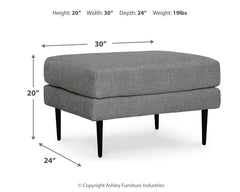 Hazela Charcoal Chair and Ottoman - Ornate Home