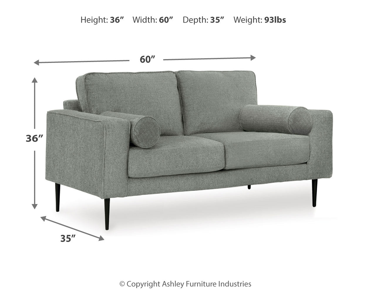 Hazela Charcoal Loveseat (Online Special Price) - Ornate Home