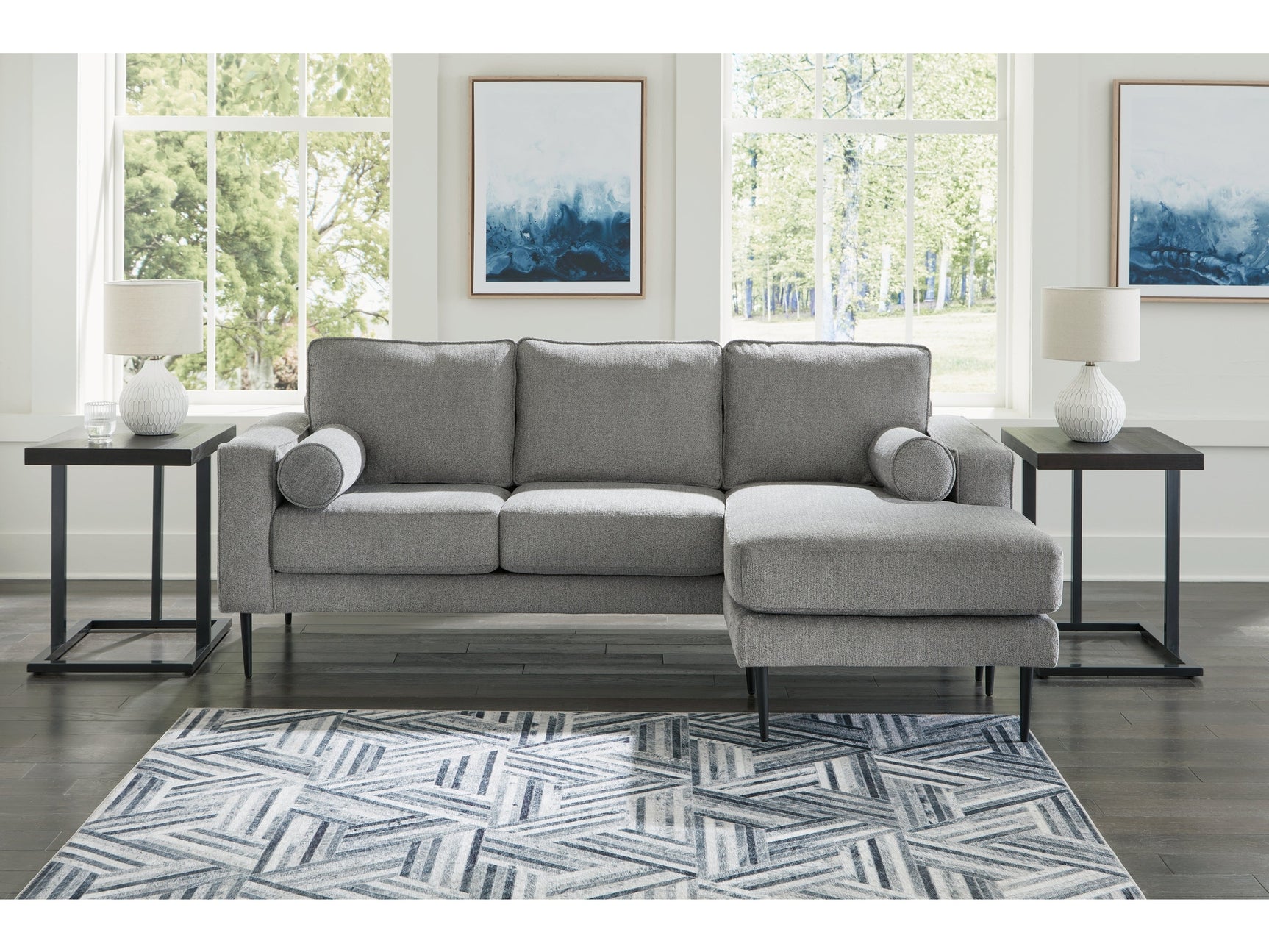 Hazela Charcoal Sectional Sofa - Ornate Home