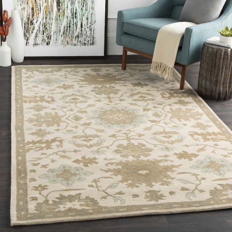 Hazen 1197 Hand Tufted Light Beige Wool Rug - Ornate Home