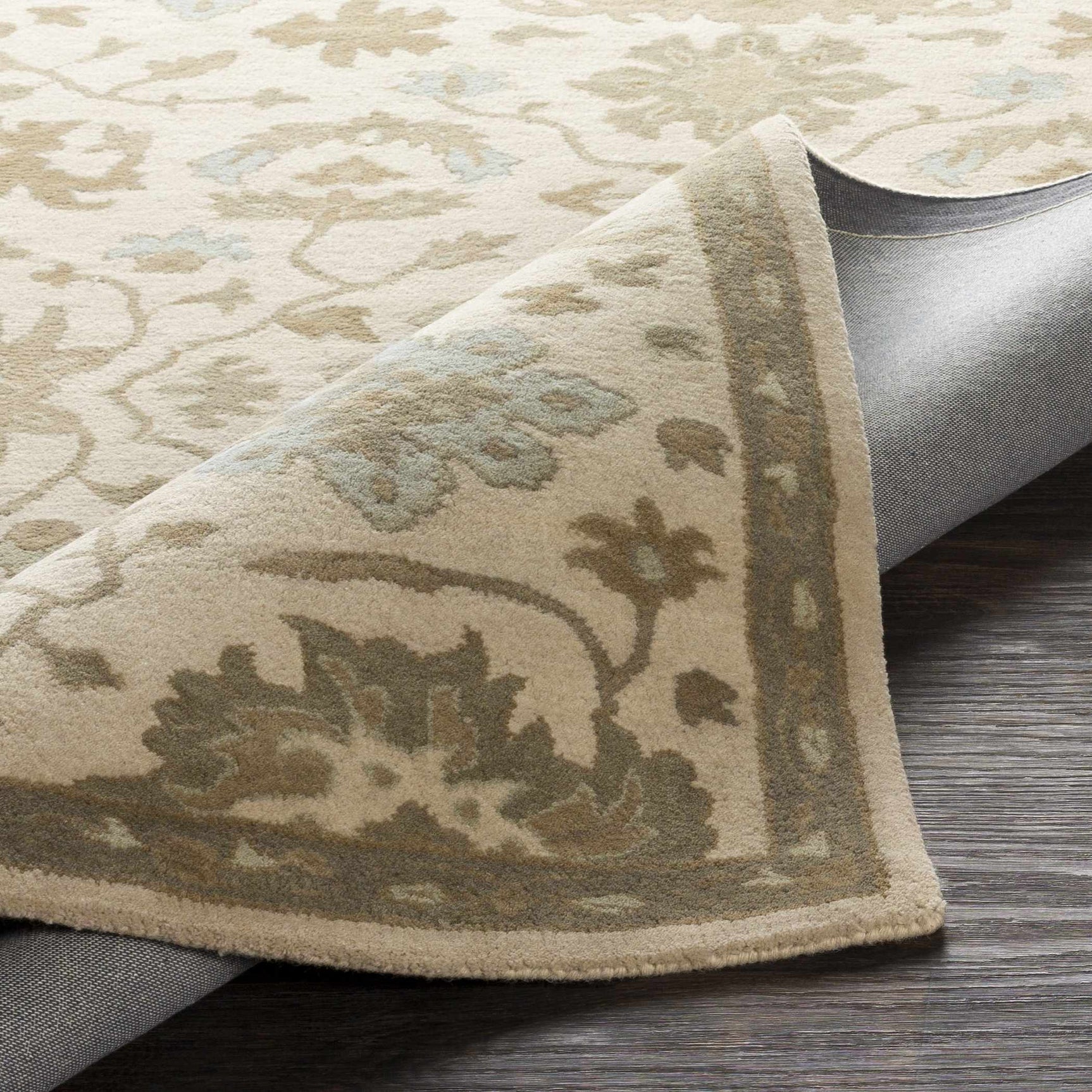 Hazen 1197 Hand Tufted Light Beige Wool Rug - Ornate Home