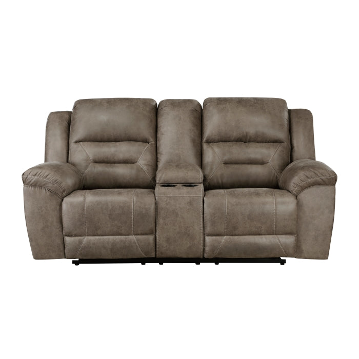 Hazen Brown Double Reclining Loveseat - Ornate Home