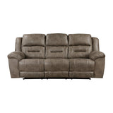 Hazen Brown Double Reclining Sofa - Ornate Home