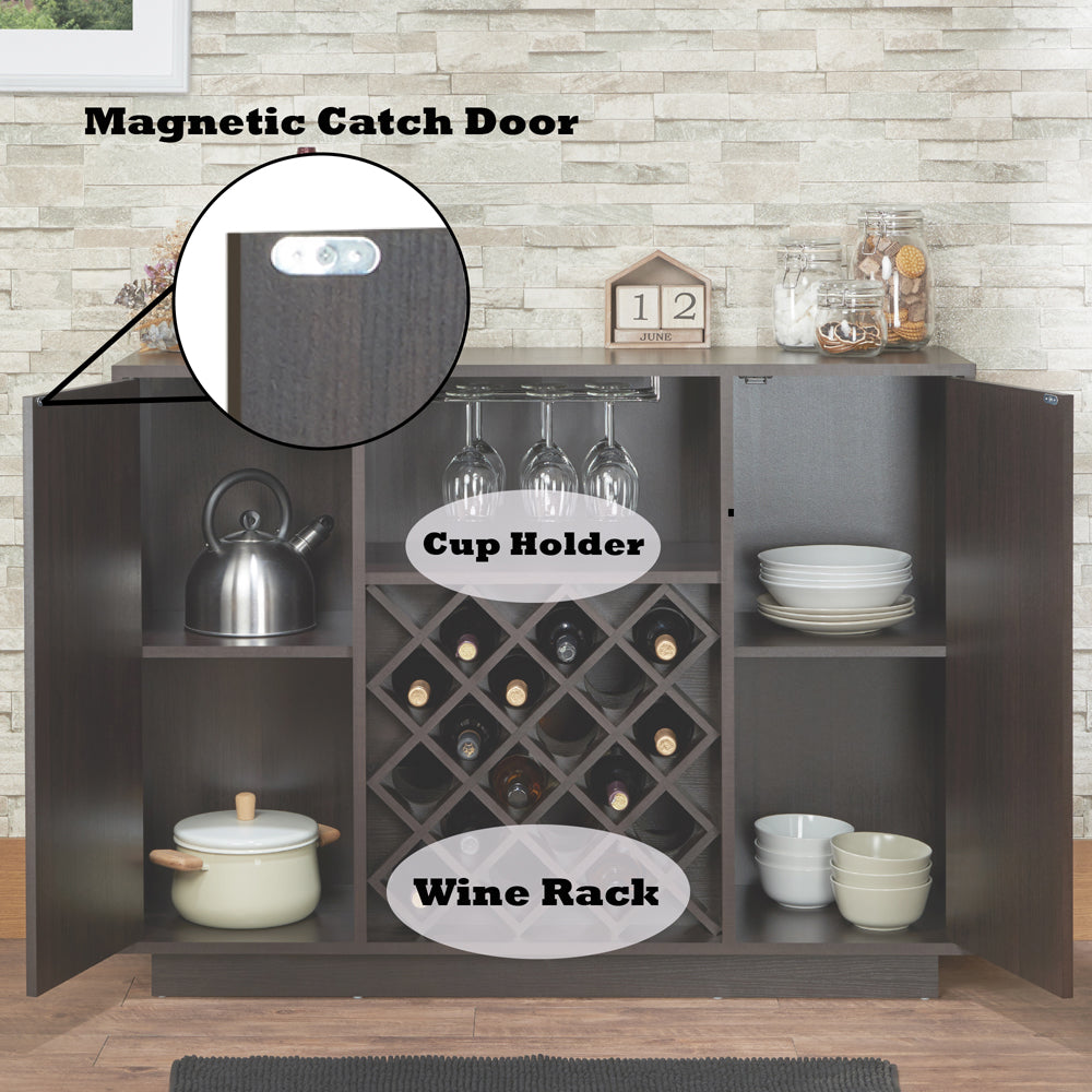 Hazen Espresso Wine Cabinet SKU: 72605 - Ornate Home