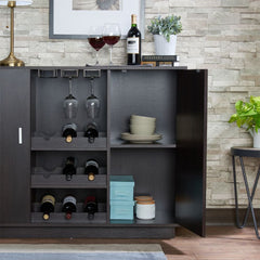 Hazen Espresso Wine Cabinet SKU: 72615 - Ornate Home