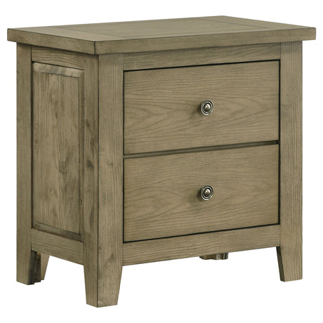 Hazlewood Vineyard Oak 2-drawer Nightstand Bedside Table - Ornate Home
