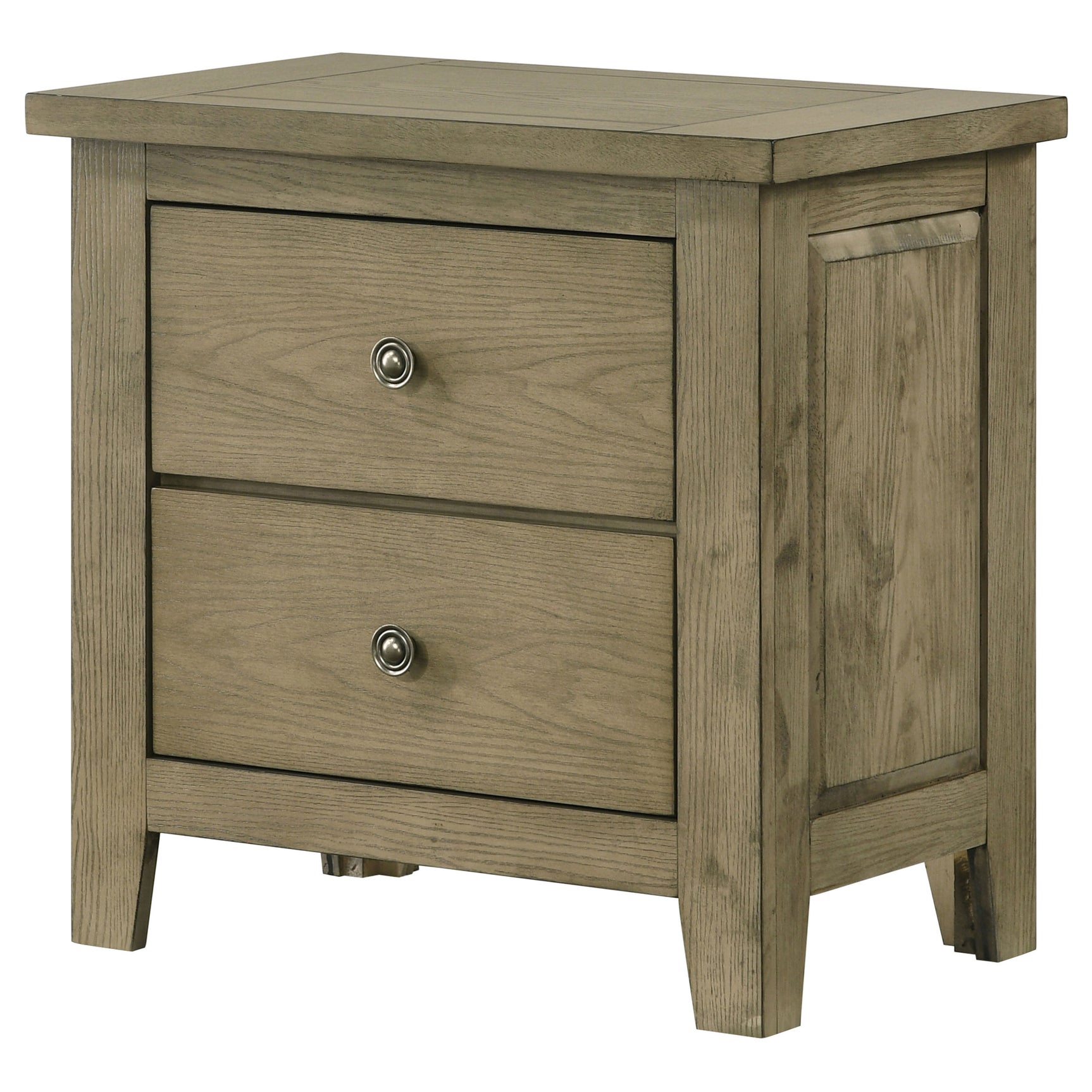 Hazlewood Vineyard Oak 2-drawer Nightstand Bedside Table - Ornate Home