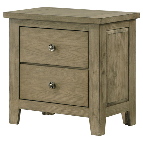 Hazlewood Vineyard Oak 2-drawer Nightstand Bedside Table - Ornate Home