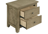 Hazlewood Vineyard Oak 2-drawer Nightstand Bedside Table - Ornate Home