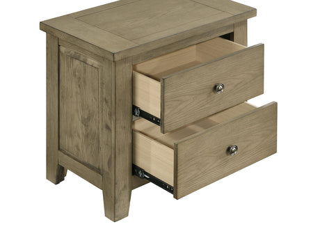 Hazlewood Vineyard Oak 2-drawer Nightstand Bedside Table - Ornate Home