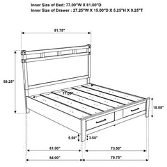 Hazlewood Vineyard Oak 4-piece Eastern King Bedroom Set - Ornate Home
