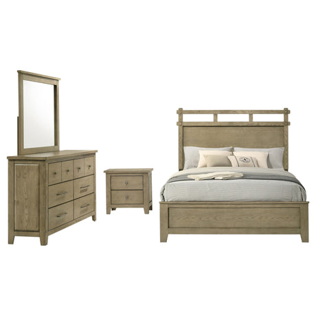 Hazlewood Vineyard Oak 4-piece Eastern King Bedroom Set - Ornate Home