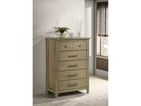Hazlewood Vineyard Oak 5-drawer Bedroom Chest of Drawers - Ornate Home