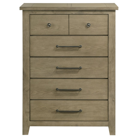 Hazlewood Vineyard Oak 5-drawer Bedroom Chest of Drawers - Ornate Home