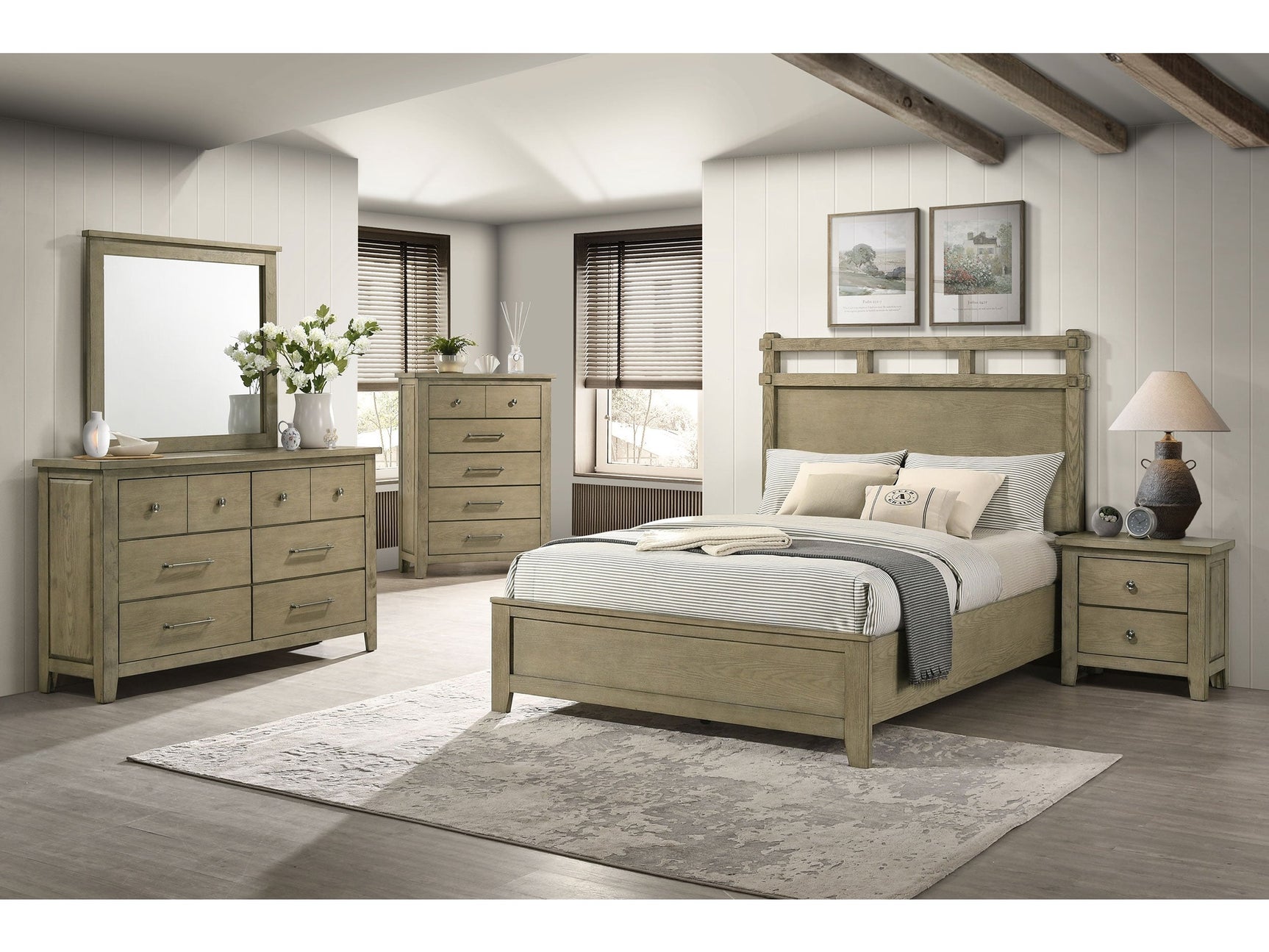 Hazlewood Vineyard Oak 5-piece Eastern King Bedroom Set - Ornate Home