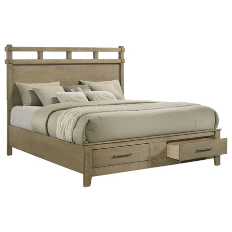 Hazlewood Vineyard Oak 59-inch Eastern King Storage Bed - Ornate Home
