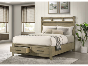 Hazlewood Vineyard Oak 59-inch Queen Panel Storage Bed - Ornate Home