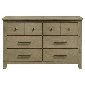 Hazlewood Vineyard Oak 6-drawer Bedroom Dresser Cabinet - Ornate Home