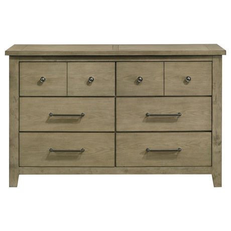 Hazlewood Vineyard Oak 6-drawer Bedroom Dresser Cabinet - Ornate Home