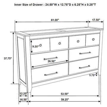 Hazlewood Vineyard Oak 6-drawer Bedroom Dresser Cabinet - Ornate Home