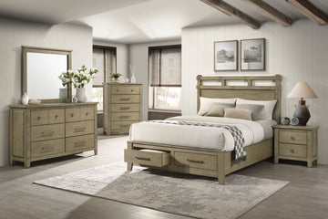 Hazlewood Vineyard Oak 6-drawer Bedroom Dresser Cabinet - Ornate Home