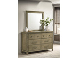 Hazlewood Vineyard Oak 6-drawer Bedroom Dresser with Mirror - Ornate Home