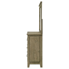 Hazlewood Vineyard Oak 6-drawer Bedroom Dresser with Mirror - Ornate Home