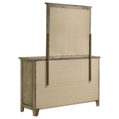 Hazlewood Vineyard Oak 6-drawer Bedroom Dresser with Mirror - Ornate Home