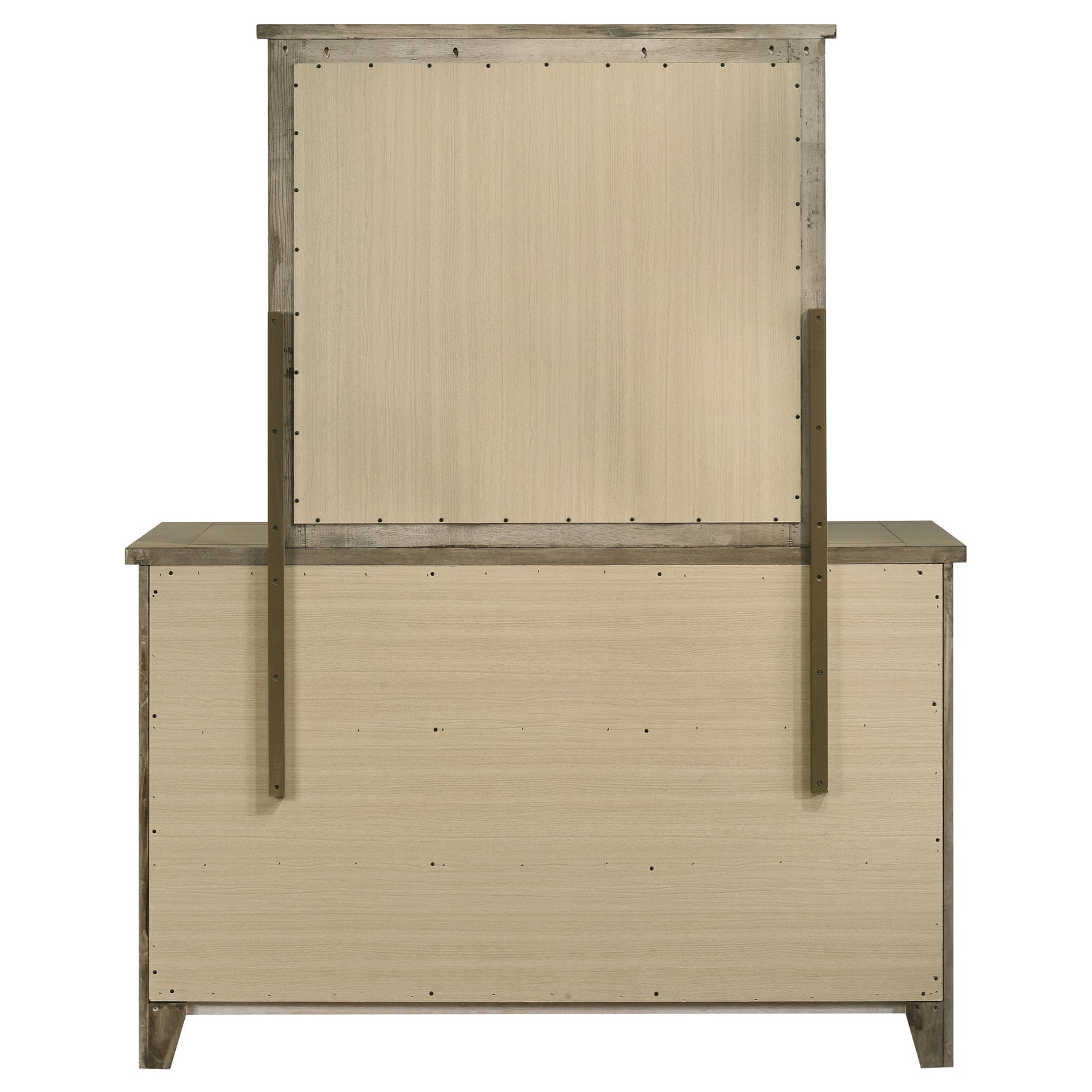 Hazlewood Vineyard Oak 6-drawer Bedroom Dresser with Mirror - Ornate Home