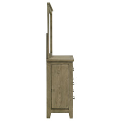 Hazlewood Vineyard Oak 6-drawer Bedroom Dresser with Mirror - Ornate Home