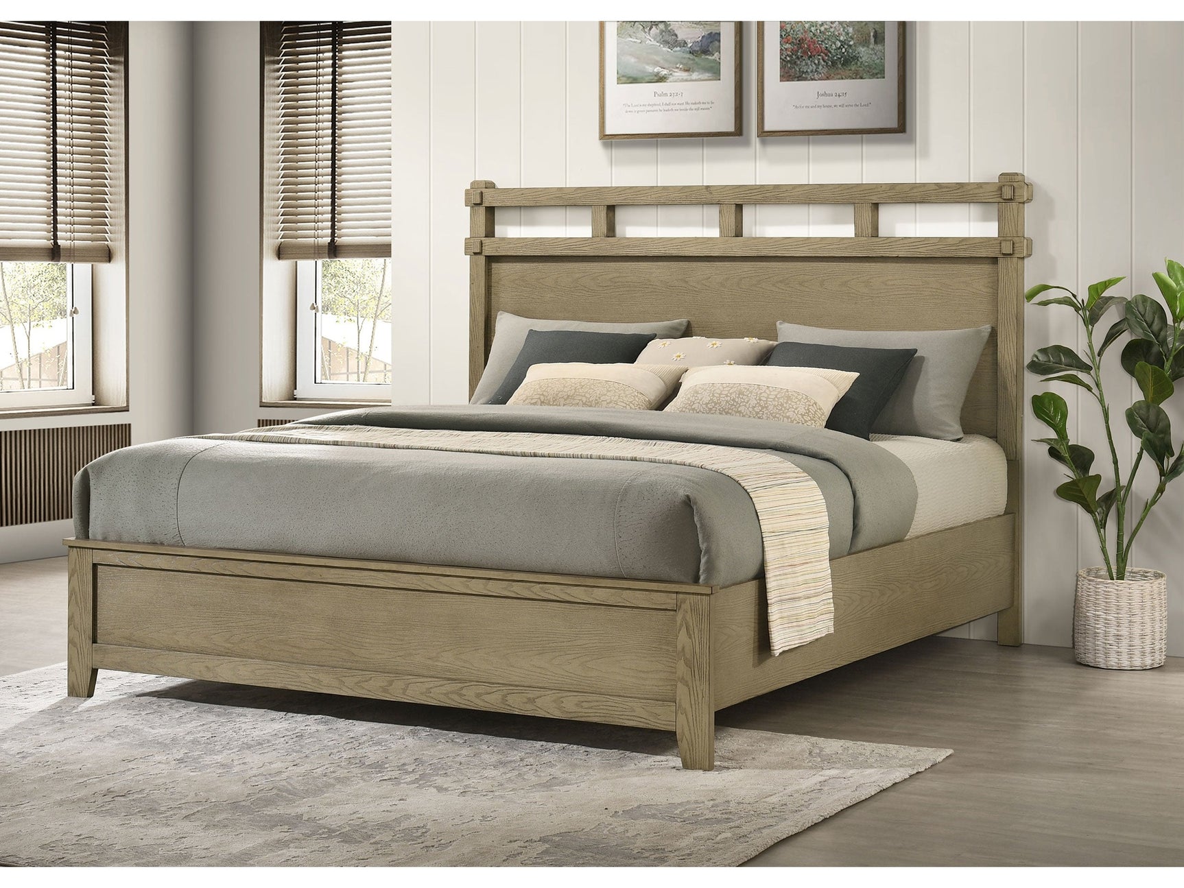 Hazlewood Vineyard Oak 61-inch Eastern King Panel Bed - Ornate Home