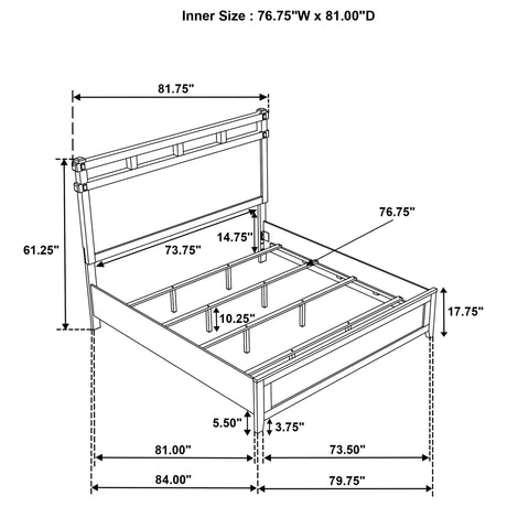 Hazlewood Vineyard Oak 61-inch Eastern King Panel Bed - Ornate Home
