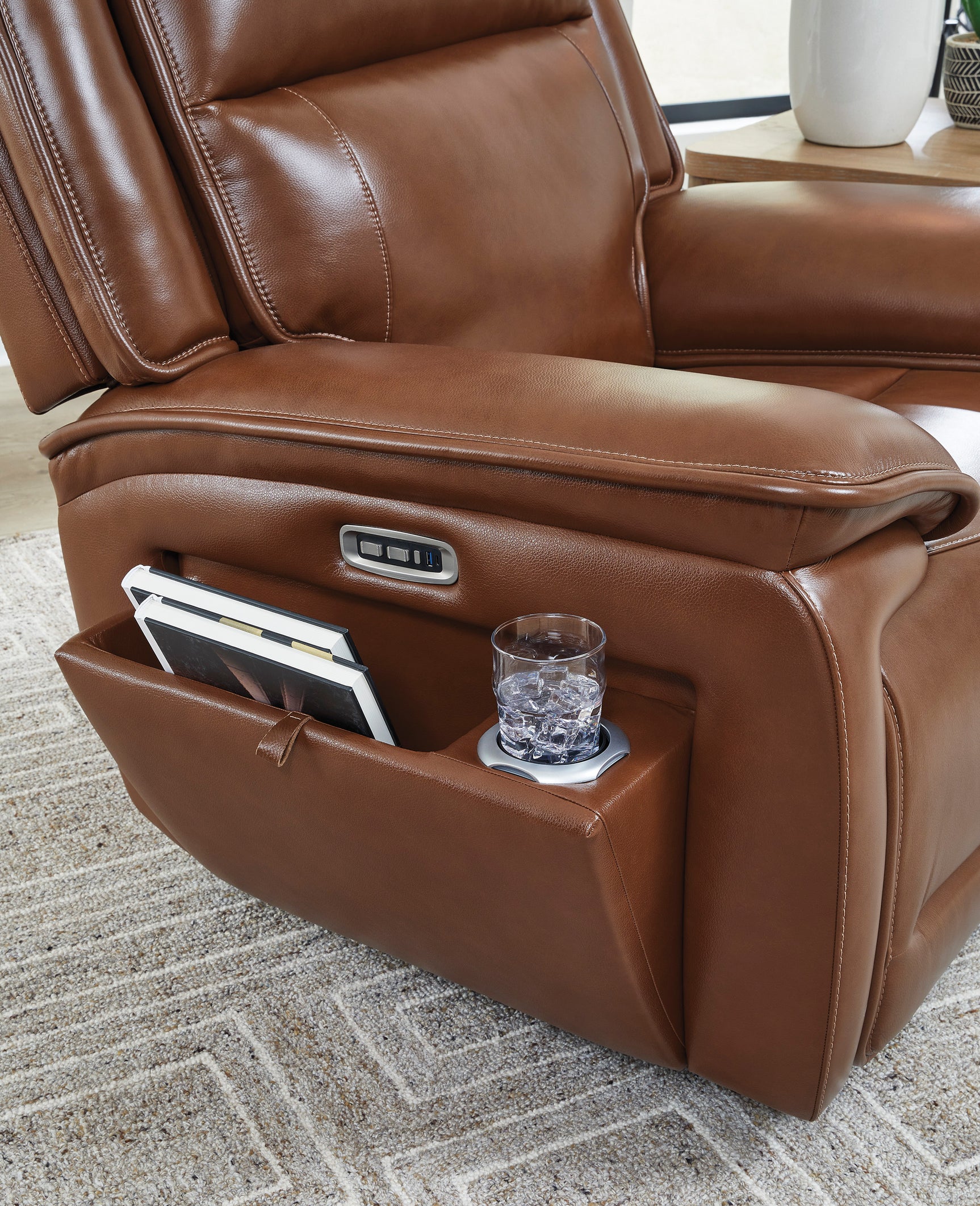 Healy Pier Chocolate Power Recliner - Ornate Home
