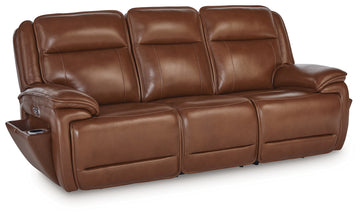 Healy Pier Chocolate Power Reclining Sofa and Loveseat - Ornate Home